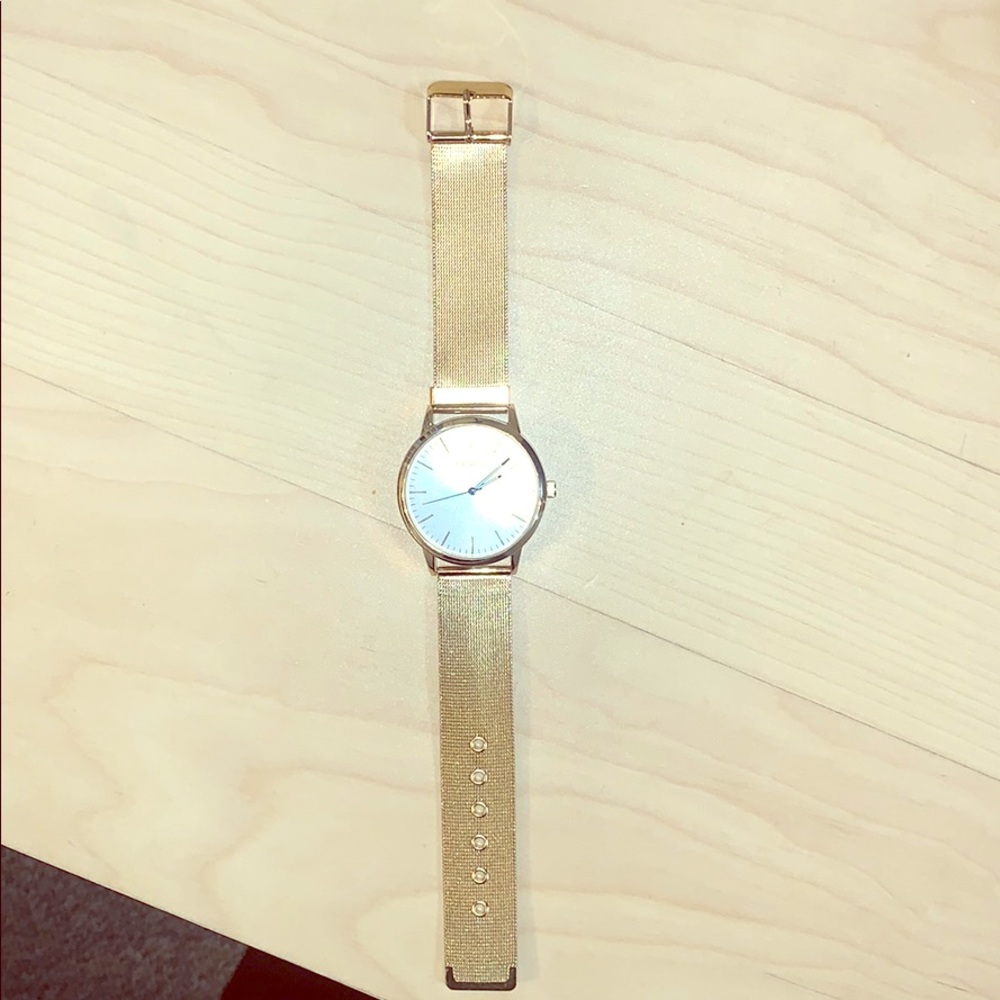 Stainless steel gold watch